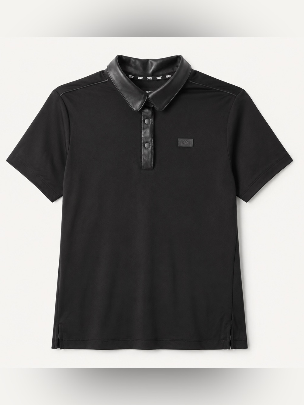 PXG Women’s Black Faux Leather Trim Golf Polo Size Small